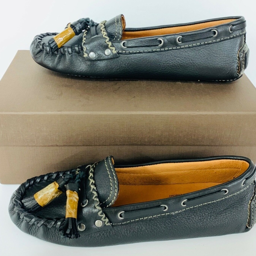 Patricia Nash Domenica Black Shoes Polish Moccasin